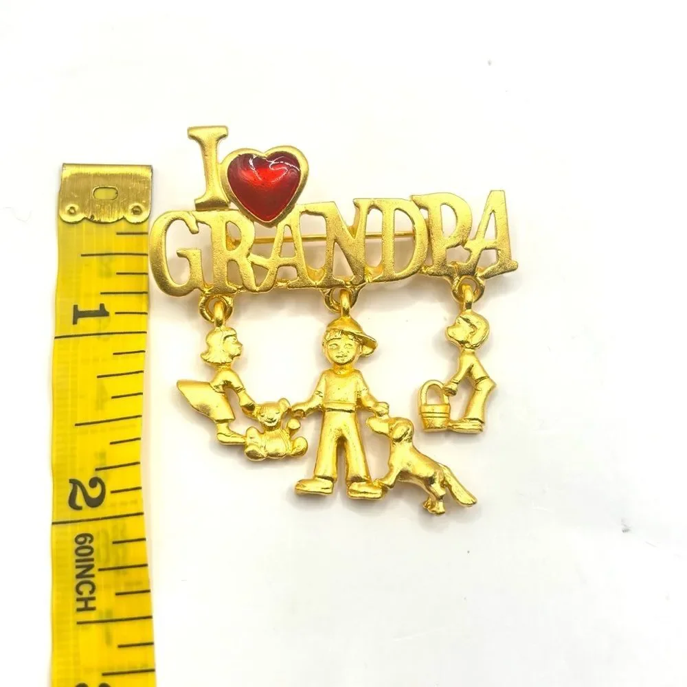 Danecraft Gold 'I Love Grandpa' Brooch Pin